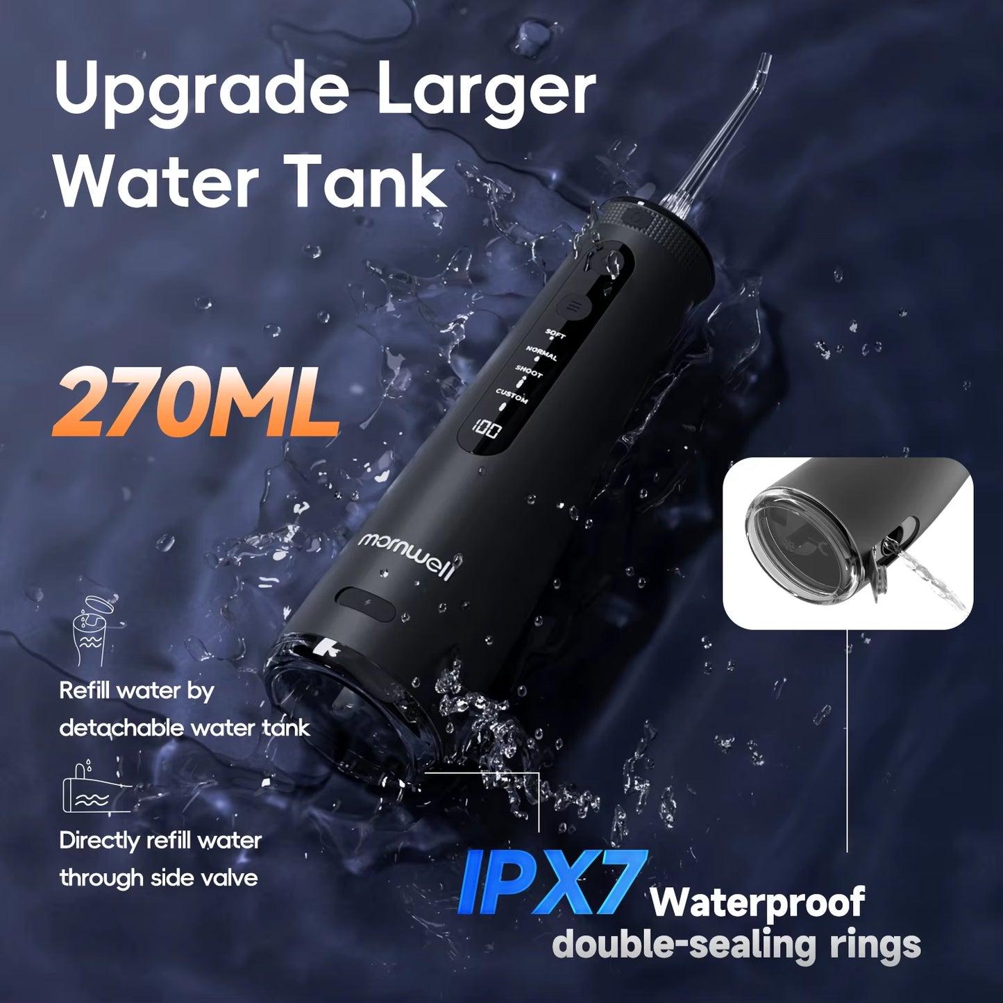 F32 Water Floss Oral Teeth Whitening Home Appliance Sonic Water Flosser 260ML Tank Teeth Cleaner Oral Water Jet