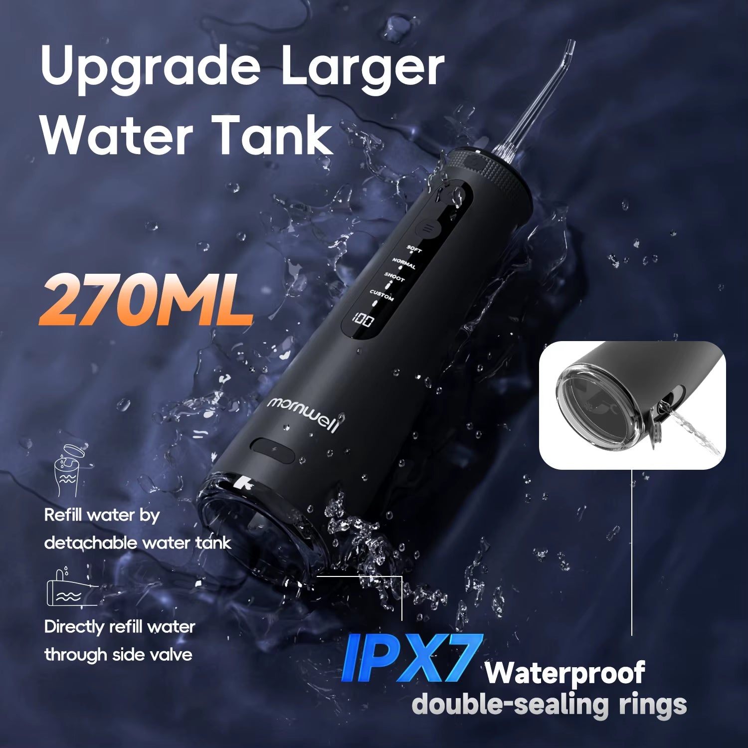 F32 Water Floss Oral Teeth Whitening Home Appliance Sonic Water Flosser 260ML Tank Teeth Cleaner Oral Water Jet