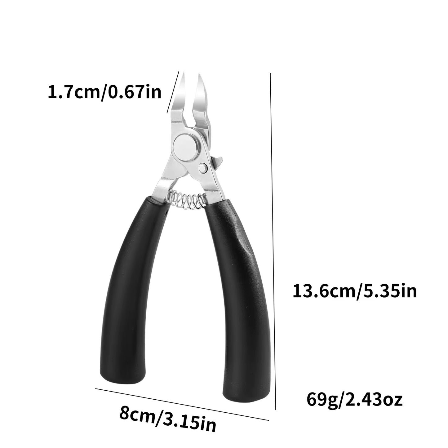 Stainless Steel Curved Hawkbill Nail Clipper Pedicure Tool Thick Ingrown Nail Treatment Durable Curved Blade Design Nail Trimmer